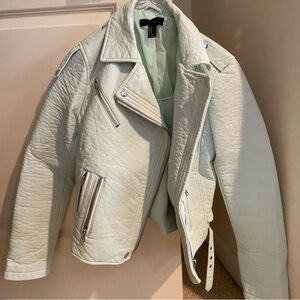 Forever 21 Mint Moto-Style Vegan Leather Jacket